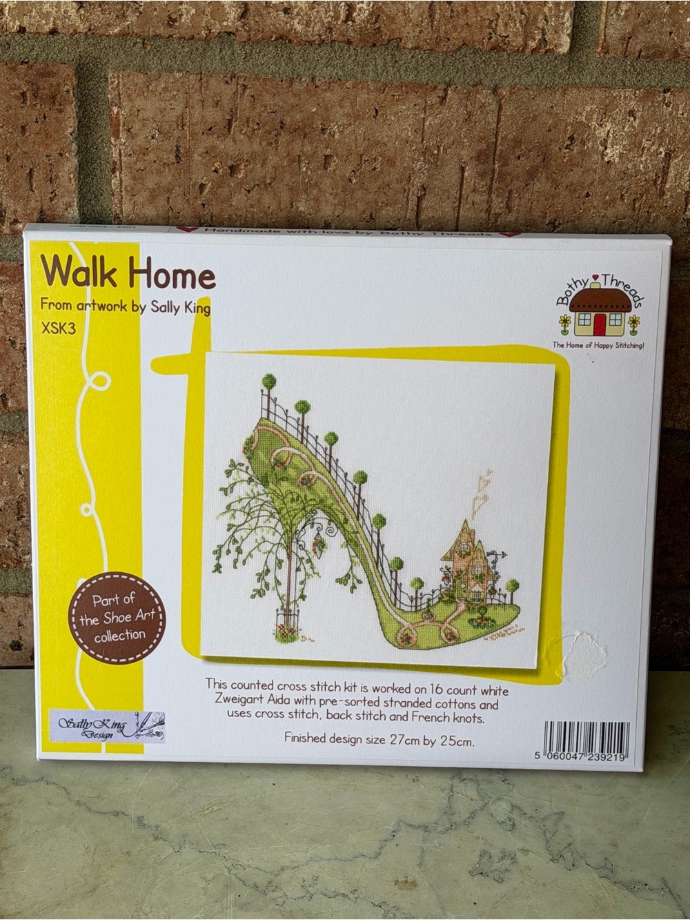 Walk Home Cross Stitch Kit - Yellow Accent by